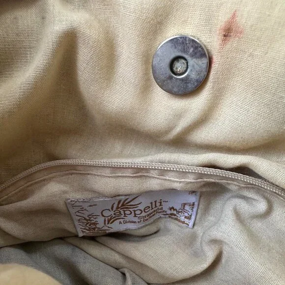 Vintage Capelli Straworld Woven Tote – Boho Butterfly Print - Picture 6 of 7